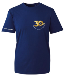 30th Anniversary Navy Blue T-Shirt (Design 1) (Pre-order)
