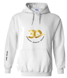 30th Anniversary White Hoodie (Design 3) (Pre-order)