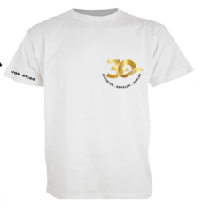 30th Anniversary White T-Shirt  (Design 1) (Pre-order)