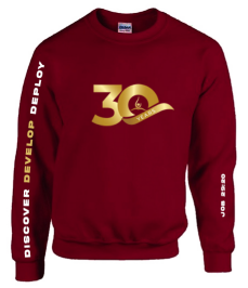 30th Anniversary Burgundy Sweat Shirt (Design 2) (Pre-order)