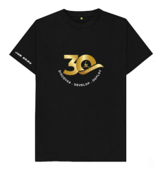 30th Anniversary Black T-Shirt (Design 3) (Pre-order)