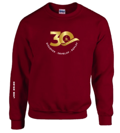30th Anniversary Burgundy Sweat Shirt (Design 3) (Pre-order)